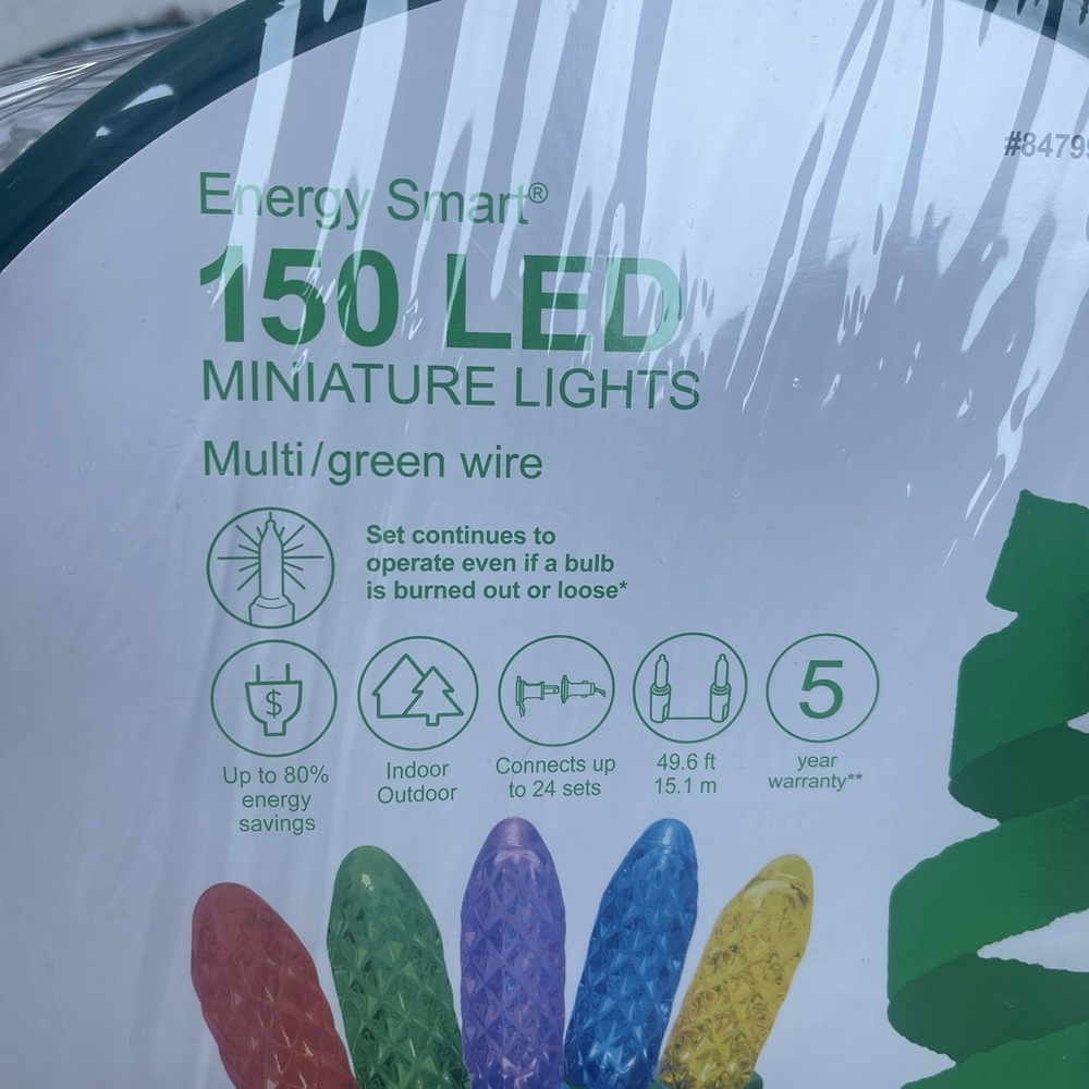 GE Energy Smart 150ct 49.6ft Multicolor MIniature LED Christmas String Light NEW - Picture 6 of 9